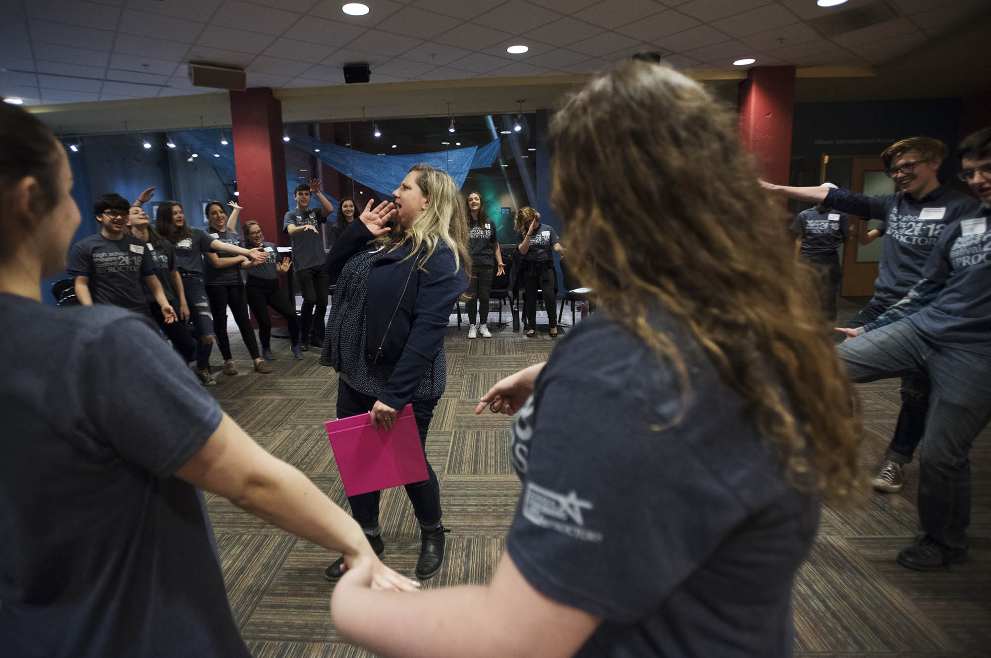 Students from across the Capital Region filled Proctors for the High School Theatre Festival Wednesday. April 11, 2018. Over 160 students from seven schools took part in workshops ranging from improv to Shakespeare, dance to make-up.