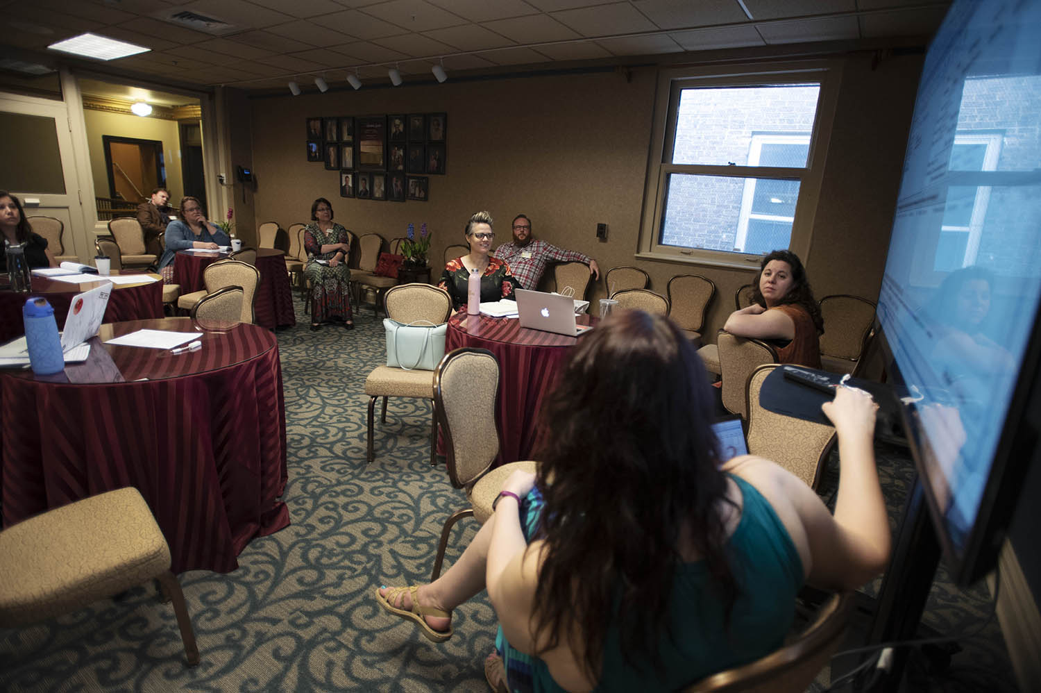Conference goers meet in the Delack Guild Room during TM3, Theatre Manager Third National Conference, at Proctors in Schenectady Thursday, May 3, 2018.