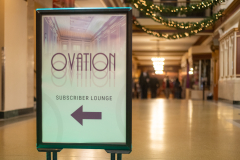 The Ovation Subscriber Lounge opens to Proctors subscribers prior to a performance of "MJ: The Musical" in Key Hall of Proctors on Wednesday, December 4, 2024. Ovation is a new space for subscribers to enjoy prior to and during the intermission of shows in the 2024-2024 KeyBank Subscription Series. Ovation features a full cash bar, a menu of small bites and space exclusively for subscribers to relax. Photo by Kevin Montano for Proctors Collaborative.